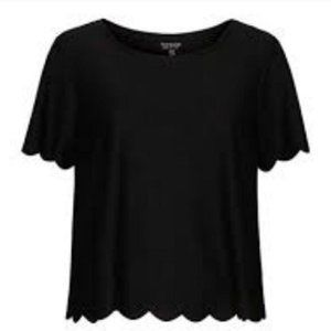 Black Top Shop Scalloped Top - NWOT Sz. 4